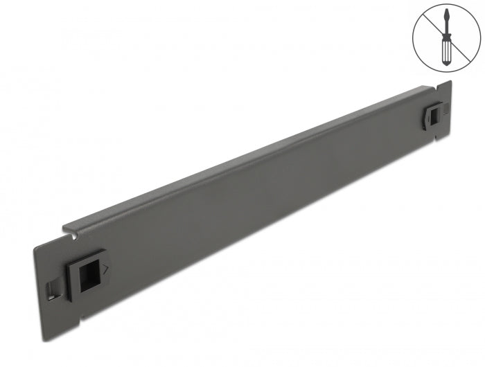Delock 19″ Netzwerkschrank Blindabdeckung werkzeugfrei 1 HE schwarz