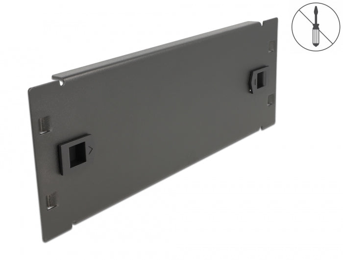 Delock 10″ Netzwerkschrank Blindabdeckung werkzeugfrei 2 HE schwarz