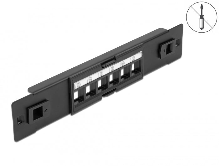Delock 10″ Keystone Patchpanel 6 Port werkzeugfrei