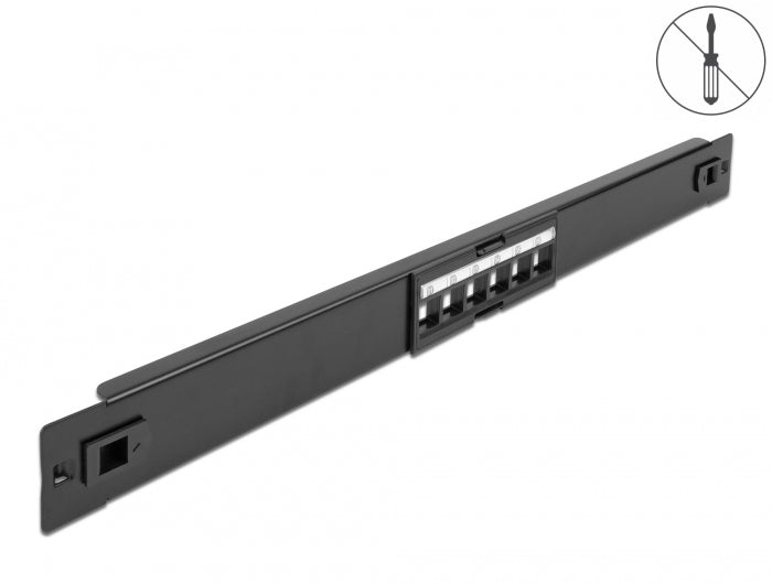 Delock 19″ Keystone Patchpanel 6 Port werkzeugfrei
