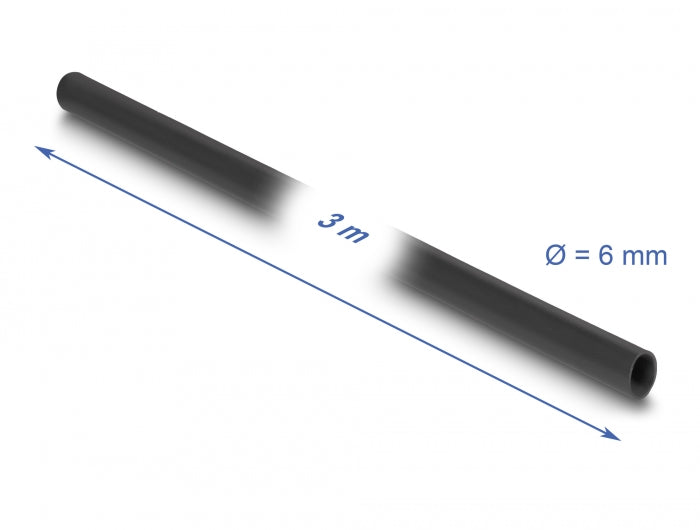 Delock PVC Isolierschlauch 3 m x 6 mm schwarz