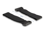 Delock Klettpad selbstklebend mit Klett-Kabelbinder Set 10 Stück schwarz