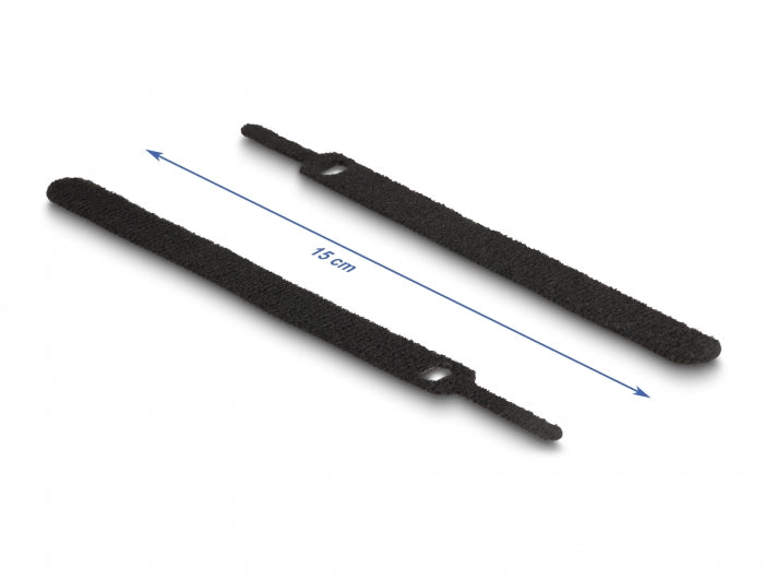 Delock Klett-Kabelbinder L 150 x B 12 mm schwarz 10 Stück