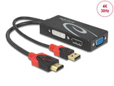 Delock Adapter HDMI Stecker > DVI / VGA / DisplayPort Buchse 4K schwarz