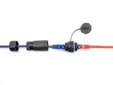 Delock Kabelverbinder RJ45 Buchse zu RJ45 Buchse Cat.6A mit Gehäuse und Verschlusskappe wasserfest