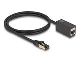 Delock Netzwerk Verlängerungskabel RJ45 Stecker zu RJ45 Buchse Cat.8.1 S/FTP 1 m schwarz