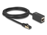 Delock Netzwerk Verlängerungskabel RJ45 Stecker zu RJ45 Buchse Cat.8.1 S/FTP 2 m schwarz