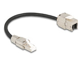 Delock Kabel RJ45 Stecker feldkonfektionierbar zu Keystone Modul RJ45 Buchse Cat.6A 25 cm