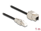 Delock Kabel RJ45 Stecker feldkonfektionierbar zu Keystone Modul RJ45 Buchse Cat.6A 1 m