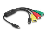 Delock 4 Port USB 2.0 Kabel-Hub mit USB Type-C™ zu 3 x USB-A Buchse + 1 x USB-C™ Stecker