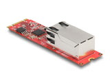 Delock Konverter M.2 Key B+M Stecker zu 1 x RJ45 2,5 Gigabit LAN Port horizontal