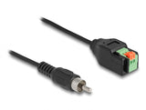 Delock Kabel Cinch Stecker zu Terminalblock Adapter mit Drucktaster 15 cm