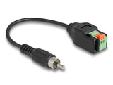 Delock Kabel Cinch Stecker zu Terminalblock Adapter mit Drucktaster 15 cm