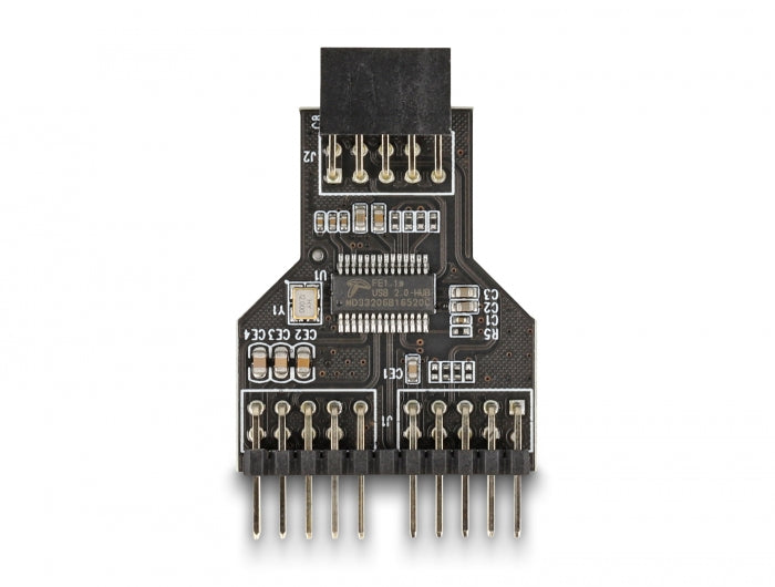 Delock USB 2.0 Hub 9 Pin Pfostenbuchse zu 2 x 9 Pin Pfostenstecker