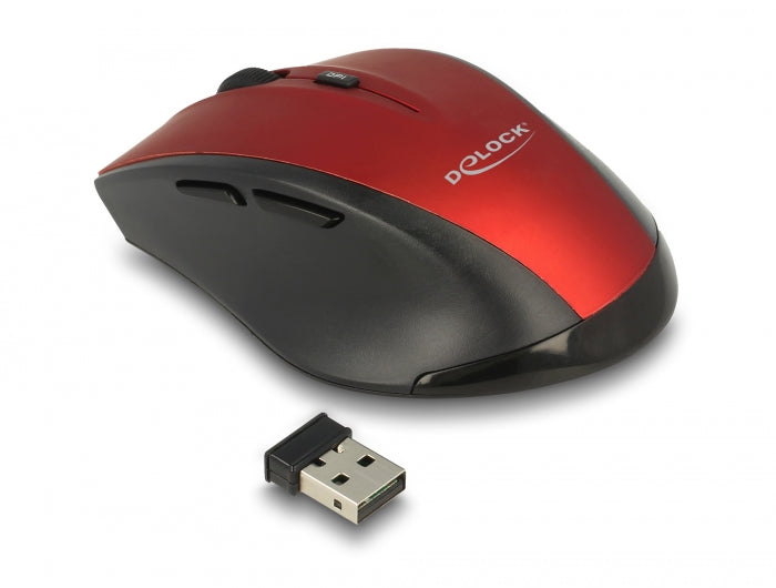 Delock Ergonomische optische 5-Tasten Maus 2,4 GHz kabellos