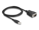 Delock Adapter USB 2.0 Typ-A Stecker zu 1 x Seriell RS-232 D-Sub 9 Stecker mit Schrauben und Muttern ESD Überspannungsschutz