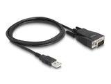 Delock Adapter USB 2.0 Typ-A Stecker zu 1 x Seriell RS-232 D-Sub 9 Stecker mit Schrauben und Muttern ESD Überspannungsschutz