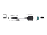 Delock Adapter USB 2.0 Typ-A Stecker zu 1 x Seriell RS-232 D-Sub 9 Stecker mit Schrauben und Muttern ESD Überspannungsschutz