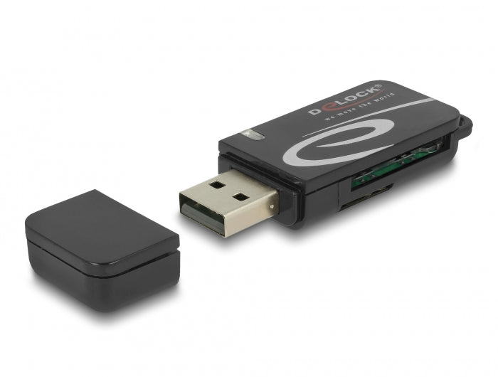 Delock Mini USB 2.0 Card Reader mit SD und Micro SD Slot