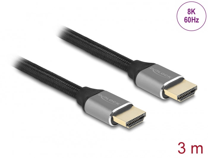 Delock Ultra High Speed HDMI Kabel 48 Gbps 8K 60 Hz grau 3 m zertifiziert