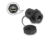 Delock RJ45 Cat.6A Kupplung mit Verschlusskappe IP67 staub- und wasserdicht