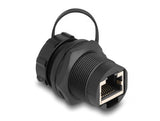 Delock RJ45 Cat.6A Kupplung mit Verschlusskappe IP67 staub- und wasserdicht
