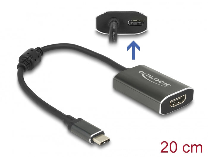 Delock Adapter USB Type-C™ Stecker > HDMI Buchse (DP Alt Mode) 4K 60 Hz mit PD Funktion