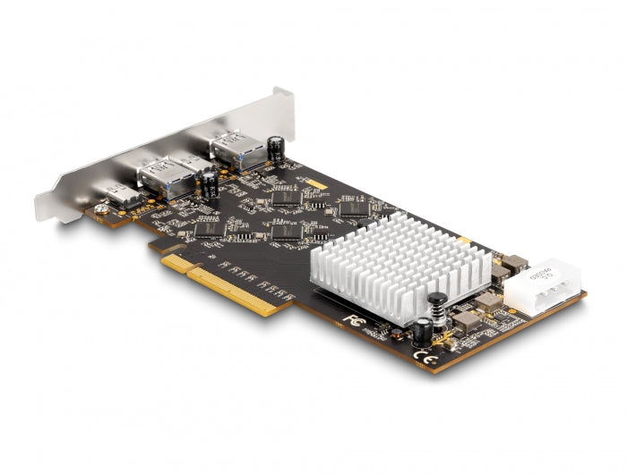 Delock PCI Express x8 Karte mit 2 x USB 20 Gbps USB Type-C™ Buchse und 2 x USB 10 Gbps Typ-A Buchse - Quad Channel