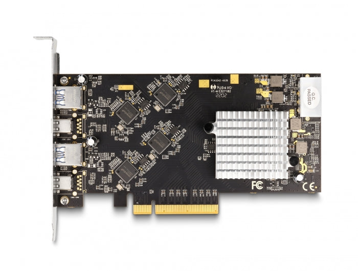 Delock PCI Express x8 Karte mit 2 x USB 20 Gbps USB Type-C™ Buchse und 2 x USB 10 Gbps Typ-A Buchse - Quad Channel