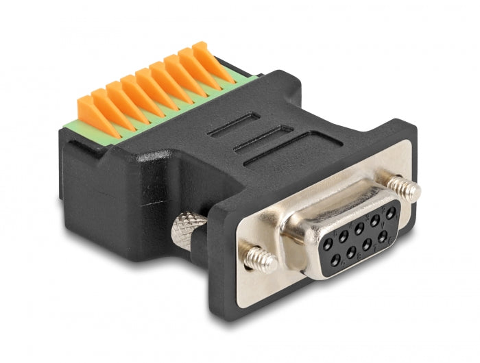Delock D-Sub 9 Buchse zu Terminalblock Adapter mit Drucktaster