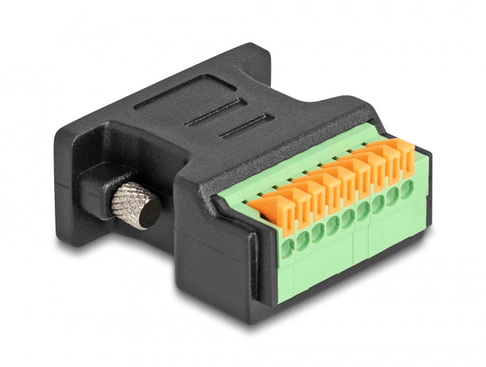 Delock D-Sub 9 Buchse zu Terminalblock Adapter mit Drucktaster