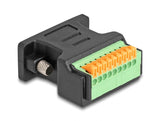 Delock D-Sub 9 Buchse zu Terminalblock Adapter mit Drucktaster