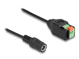Delock DC 5,5 x 2,1 mm Buchse zu 2 Pin Terminalblock Adapter mit Drucktaster 15 cm