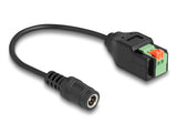 Delock DC 5,5 x 2,1 mm Buchse zu 2 Pin Terminalblock Adapter mit Drucktaster 15 cm