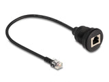 Delock Kabel RJ12 Stecker zu RJ12 Buchse zum Einbau 30 cm schwarz