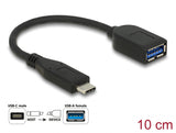 Delock USB 10 Gbps Kabel USB Type-C™ Stecker zu Typ-A Buchse 10 cm koaxial