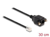 Delock Kabel RJ10 Stecker zu RJ10 Buchse zum Einbau 30 cm schwarz