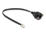 Delock Kabel RJ10 Stecker zu RJ10 Buchse zum Einbau 30 cm schwarz