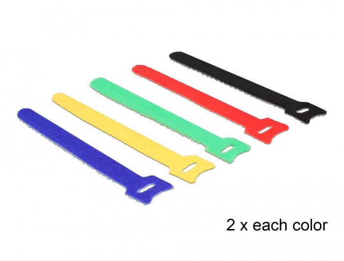 Delock Klett-Kabelbinder farbig L 150 x B 12 mm 10 Stück