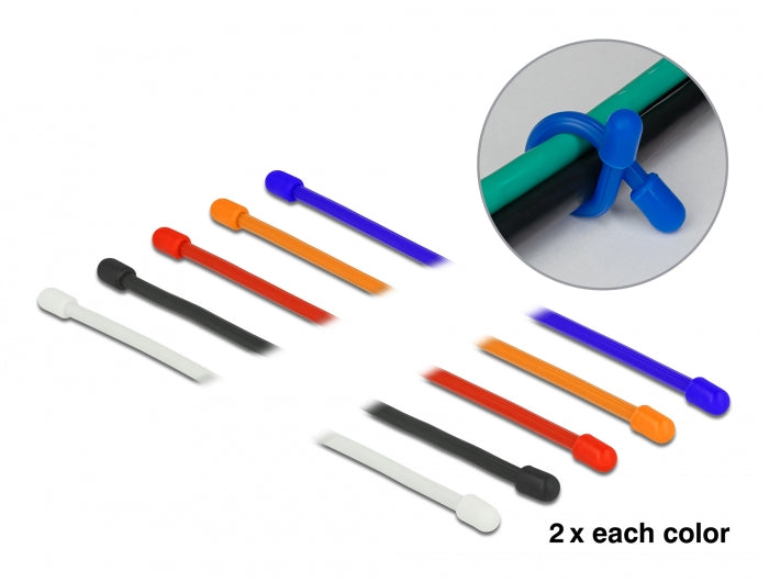 Delock Kabelbinder biegsam L 150 x B 4 mm farbig sortiert Set 10 Stück