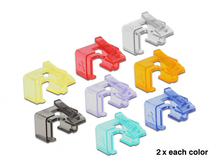 Delock RJ45 Reparatur Clip 16 Stück (2 Stück pro Farbe)