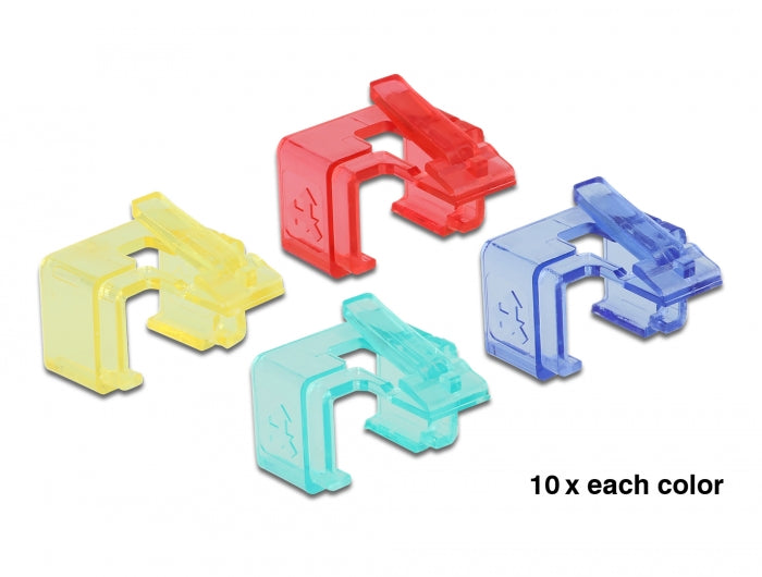 Delock RJ45 Reparatur Clip 40 Stück Set 1 (rot, blau, grün, gelb)