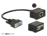Delock Extender RS-232 DB9 Buchse RJ45 Buchse zu RS-232 DB9 Stecker RJ45 Buchse ESD Schutz 1200 m Reichweite erweiterter Temperaturbereich