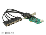 Delock PCI Express x1 Karte zu 4 x Seriell RS-232 High Speed 921K mit Spannungsversorgung