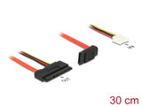 Delock Kabel SATA 6 Gb/s 7 Pin Buchse + Floppy 4 Pin Strom Buchse (5 V + 12 V) > SATA 22 Pin Buchse gerade 30 cm