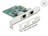 Delock PCI Express x1 Netzwerkkarte 2,5 Gigabit LAN 2 x RJ45 RTL8125