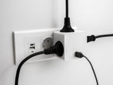 Delock Steckdosenwürfel 3-fach mit Kindersicherung und USB PD 3.0 Ladegerät 20 W weiß