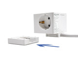 Delock Steckdosenwürfel mit Verlängerungskabel 3-fach mit Kindersicherung und USB PD 3.0 Ladegerät 20 W, 1,5 m Kabel, weiß