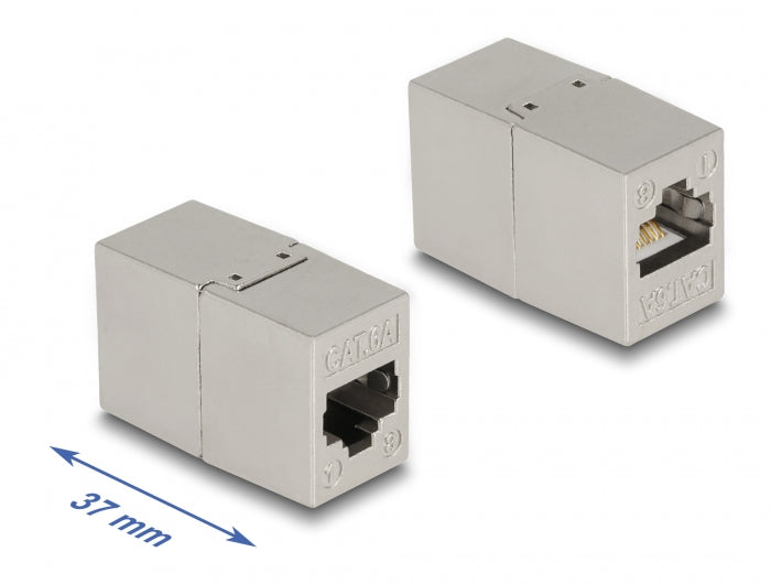 Delock Adapter RJ45 Buchse zu RJ45 Buchse Cat.6A Metall