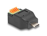 Delock USB Type-C™ 2.0 Stecker zu Terminalblock Adapter mit Drucktaster